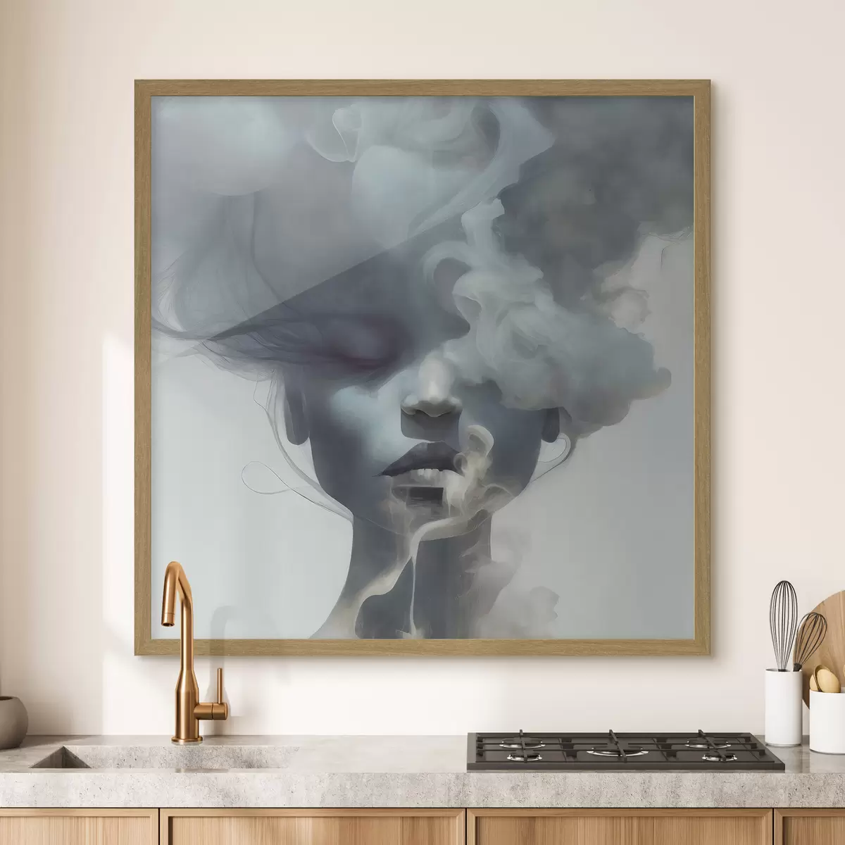 Poster Visage derrière la fumée f35818