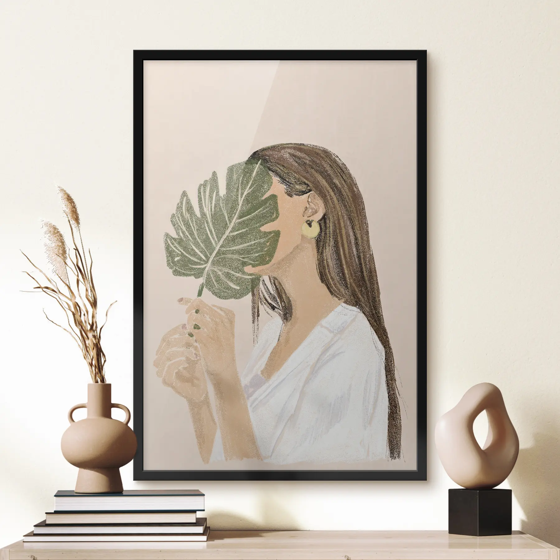 Tableau Abstraction - portrait de femme dans le style Boho f35800