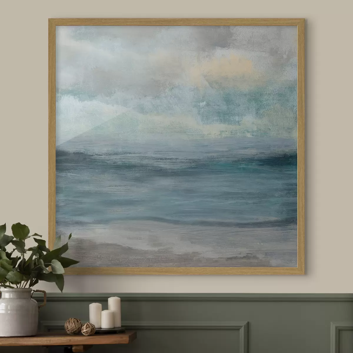 Poster Abstraction bleue et fumée f35720