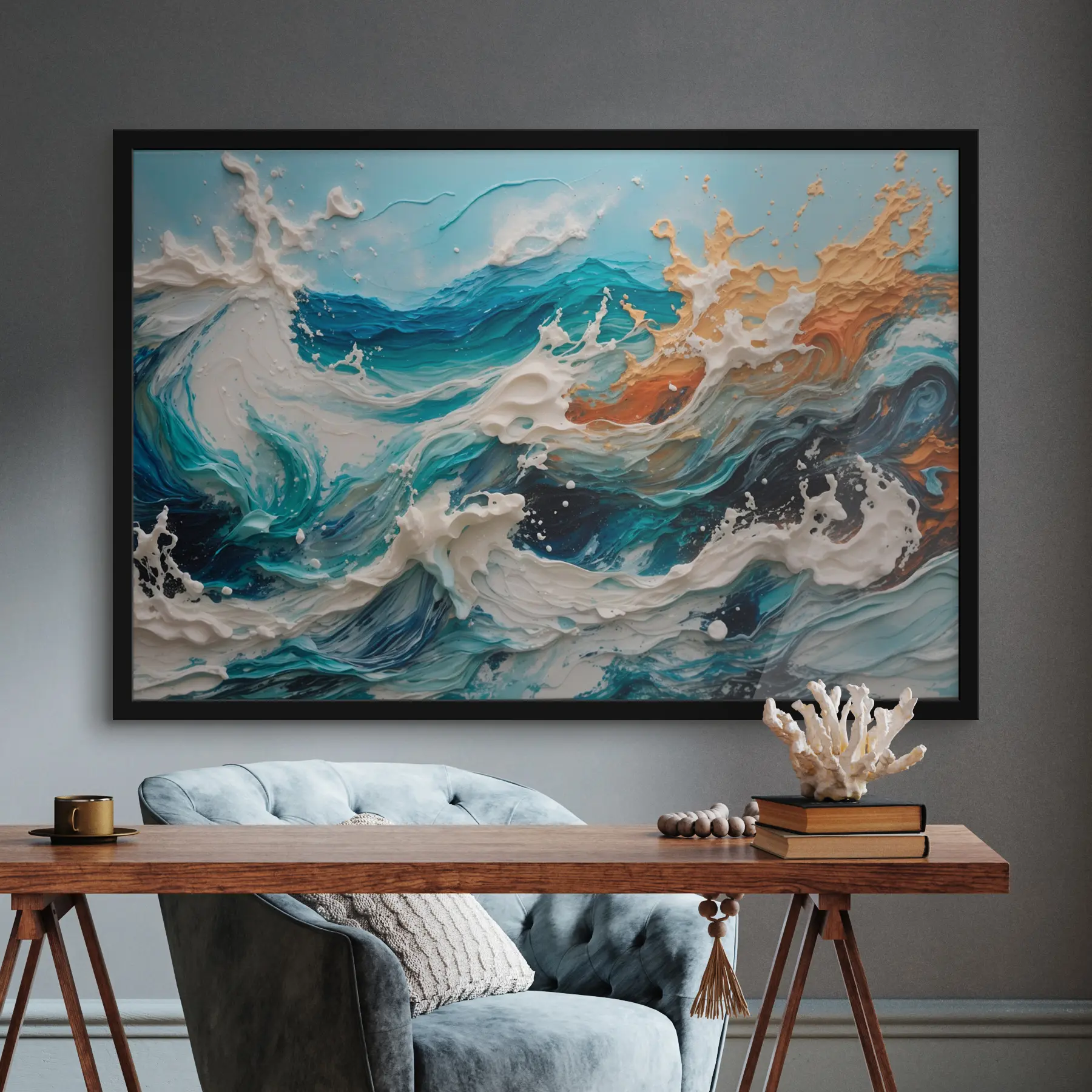 Papier peint Agiter la mer avec du pétrole f35658