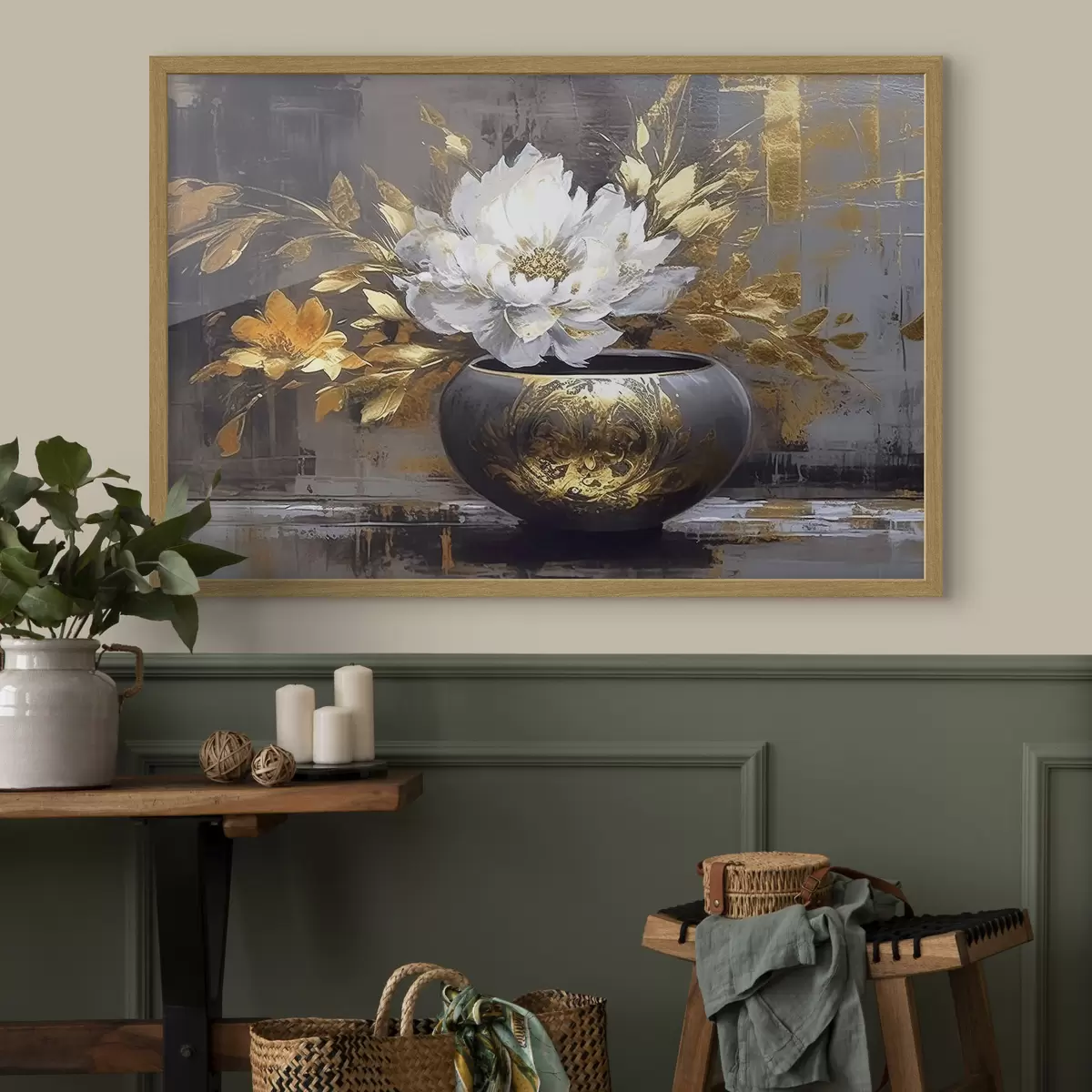 Poster Fleur blanche en vase sombre f35388