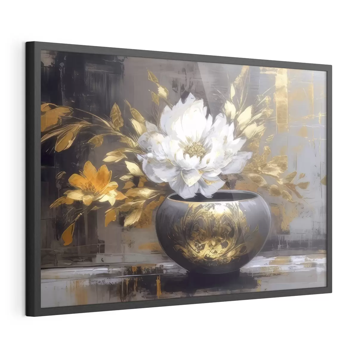 Poster Fleur blanche en vase sombre f35388