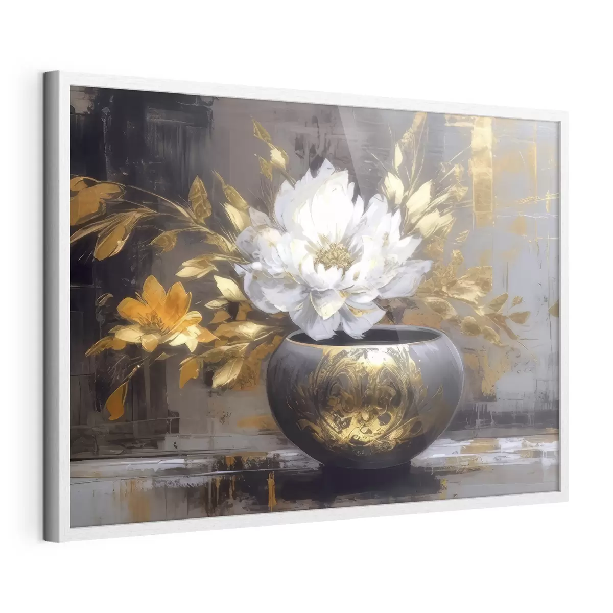 Poster Fleur blanche en vase sombre f35388