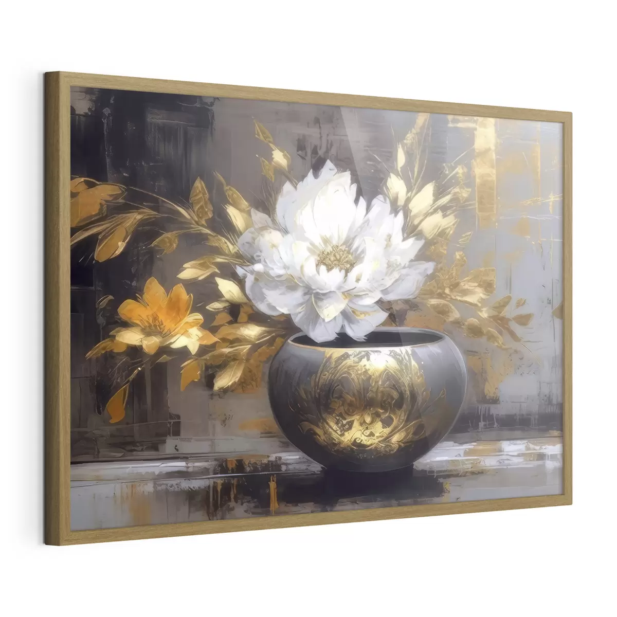 Poster Fleur blanche en vase sombre f35388