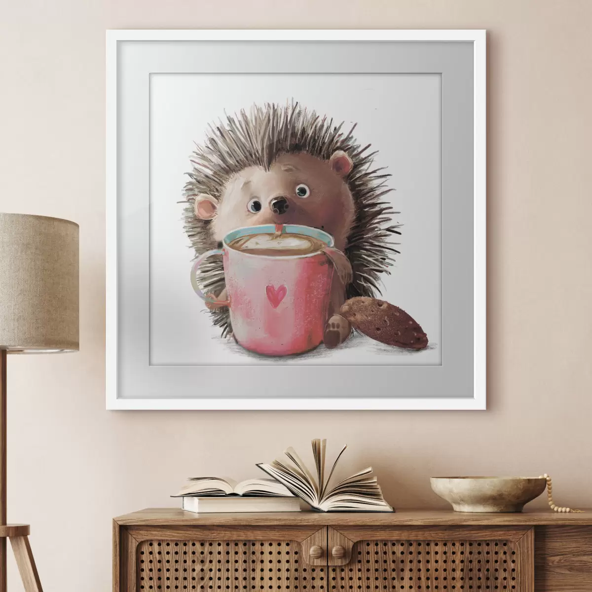 Poster Hérisson et tasse de café f35039