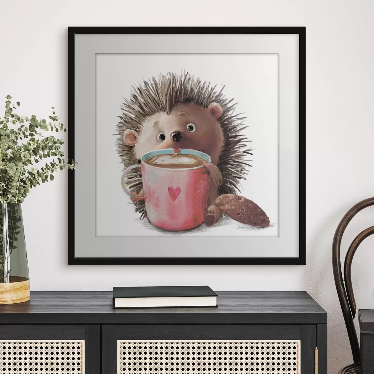Poster Hérisson et tasse de café f35039