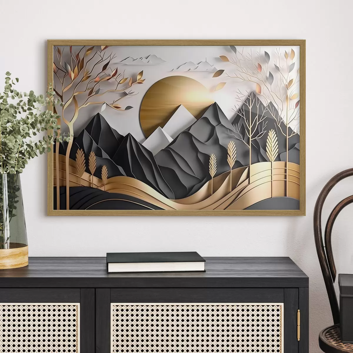 Poster Le soleil dans les montagnes f34419