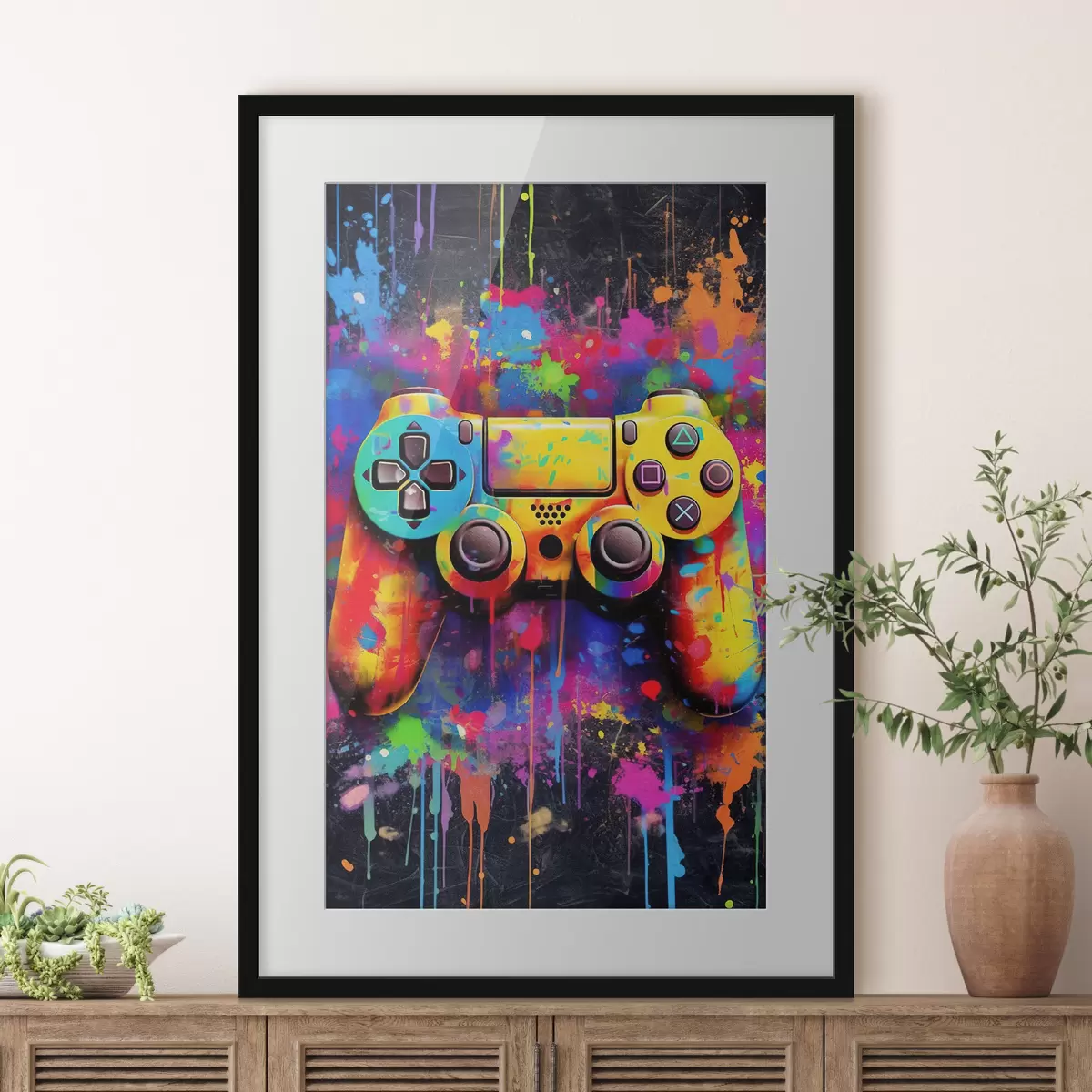 Poster Joystick et flux de peinture f34265