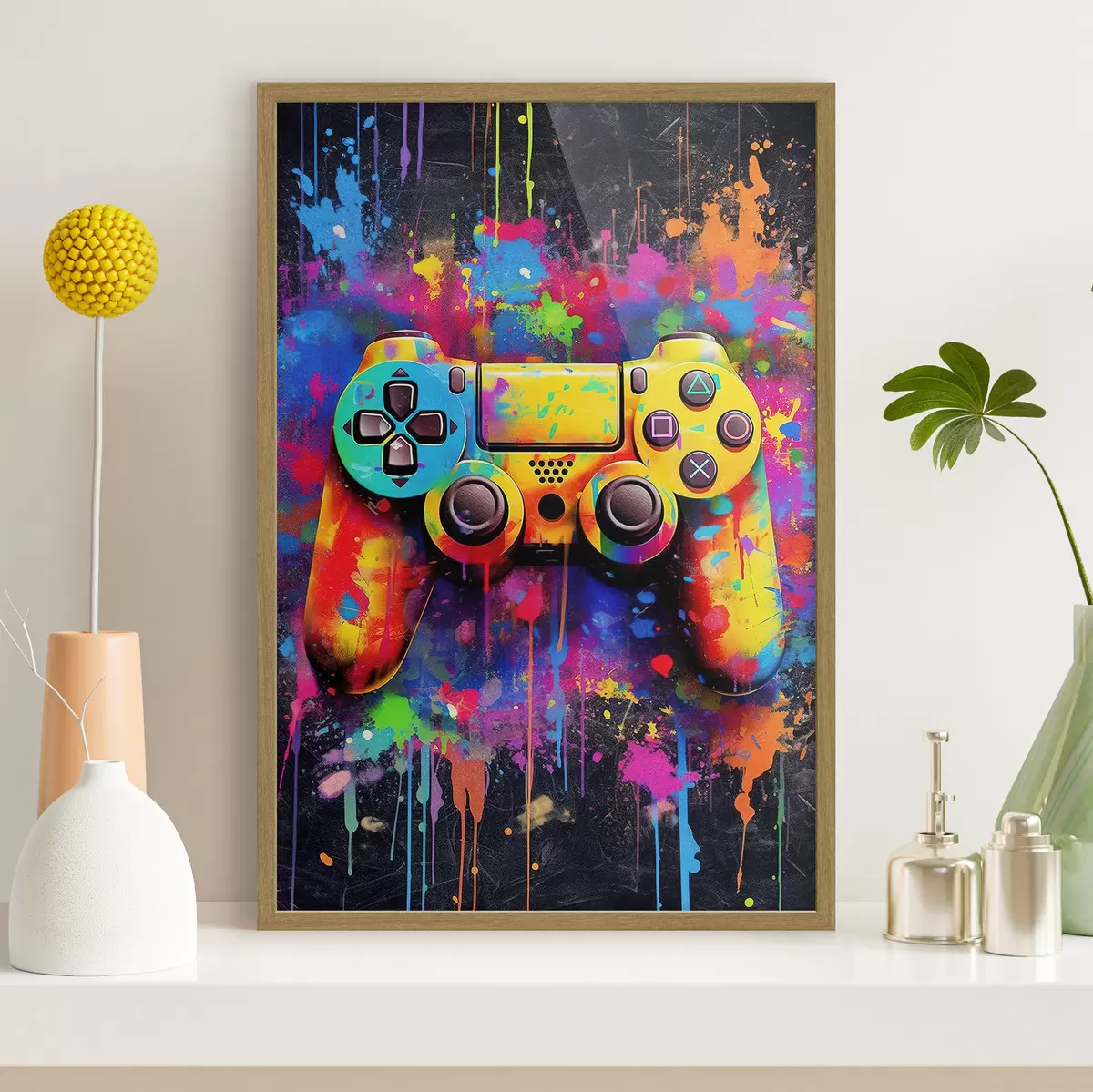 Poster Joystick et flux de peinture f34265
