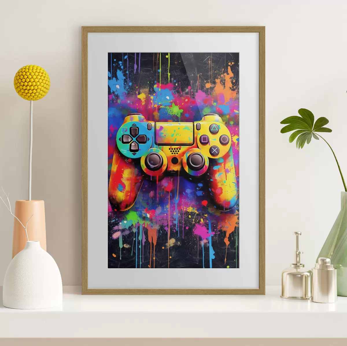 Poster Joystick et flux de peinture f34265