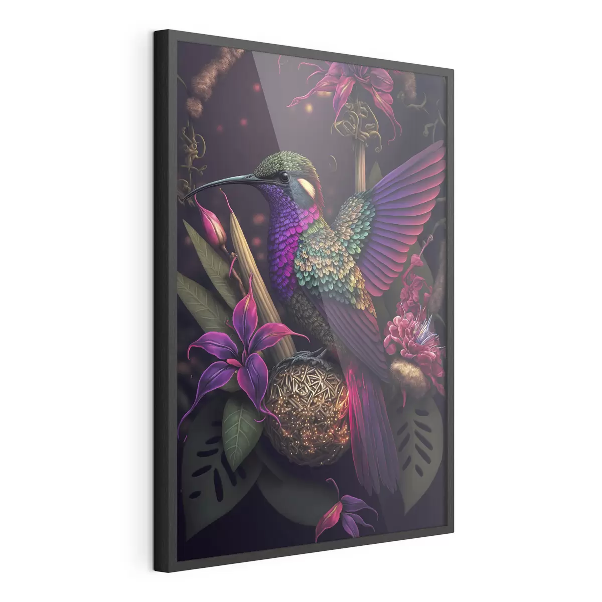 Poster Colibris et fleurs f33703