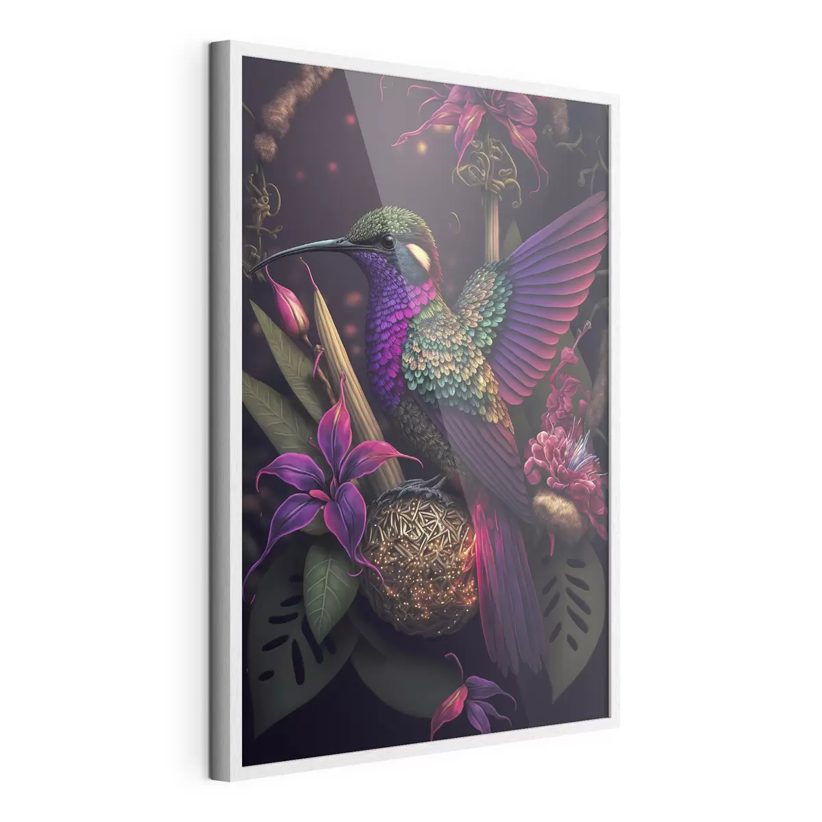 Poster Colibris et fleurs f33703