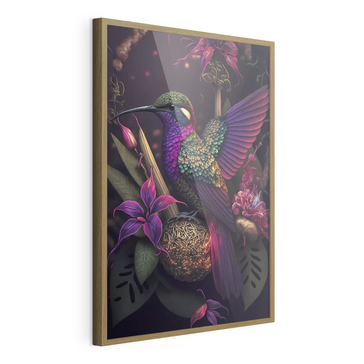 Poster Colibris et fleurs f33703