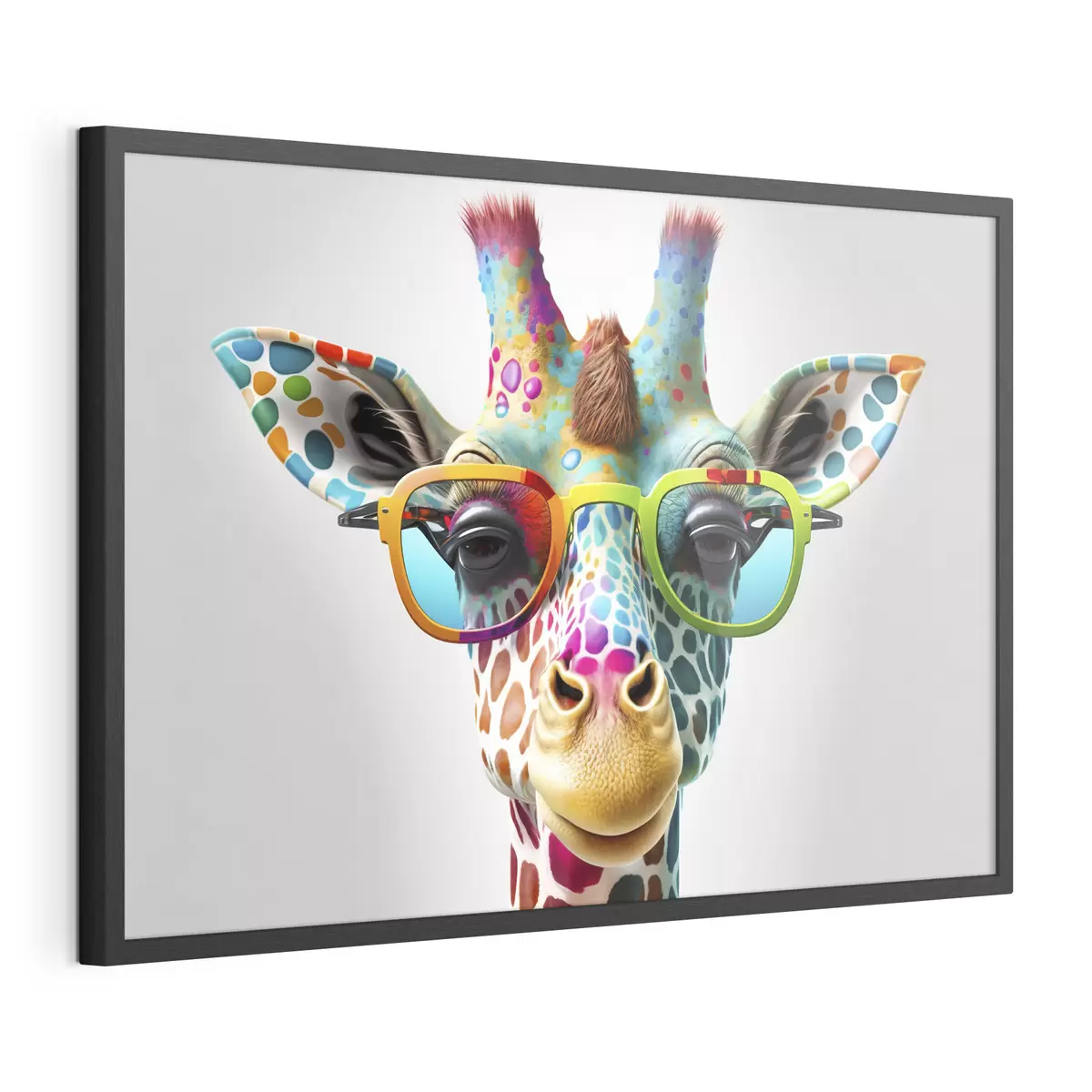 Poster Girafes colorées sur fond clair f33533