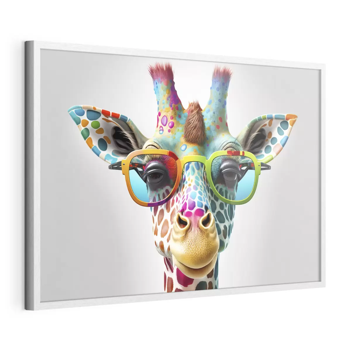 Poster Girafes colorées sur fond clair f33533