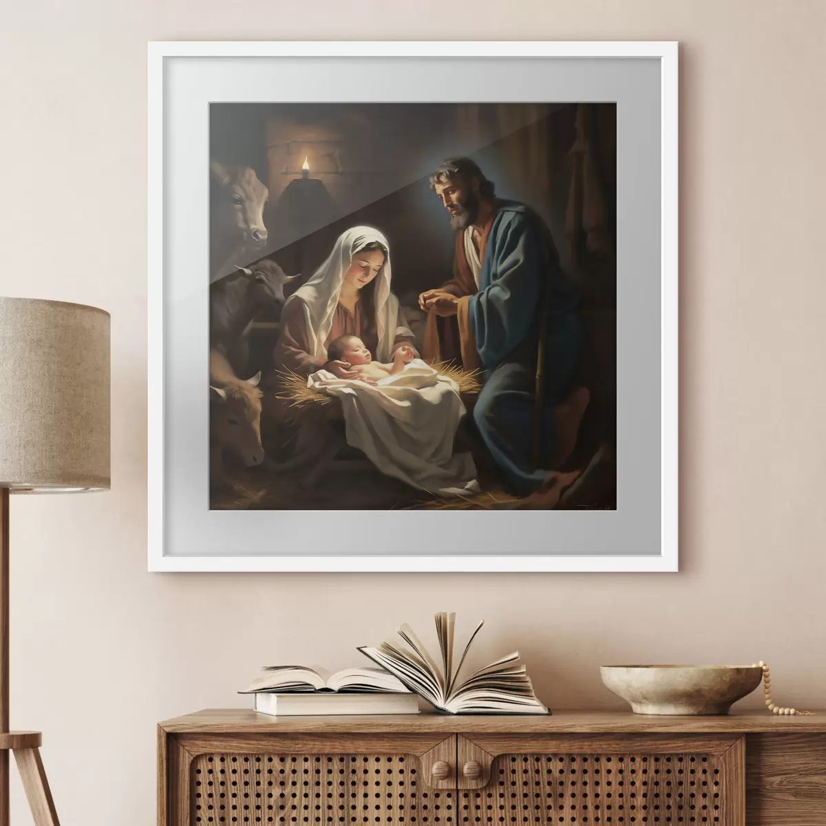 Poster Sainte Famille de nuit f33488
