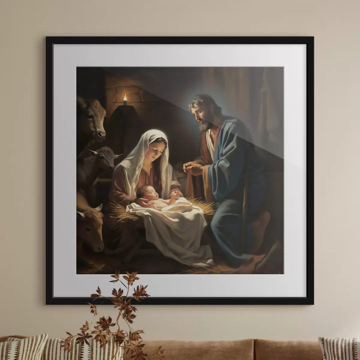 Poster Sainte Famille de nuit f33488
