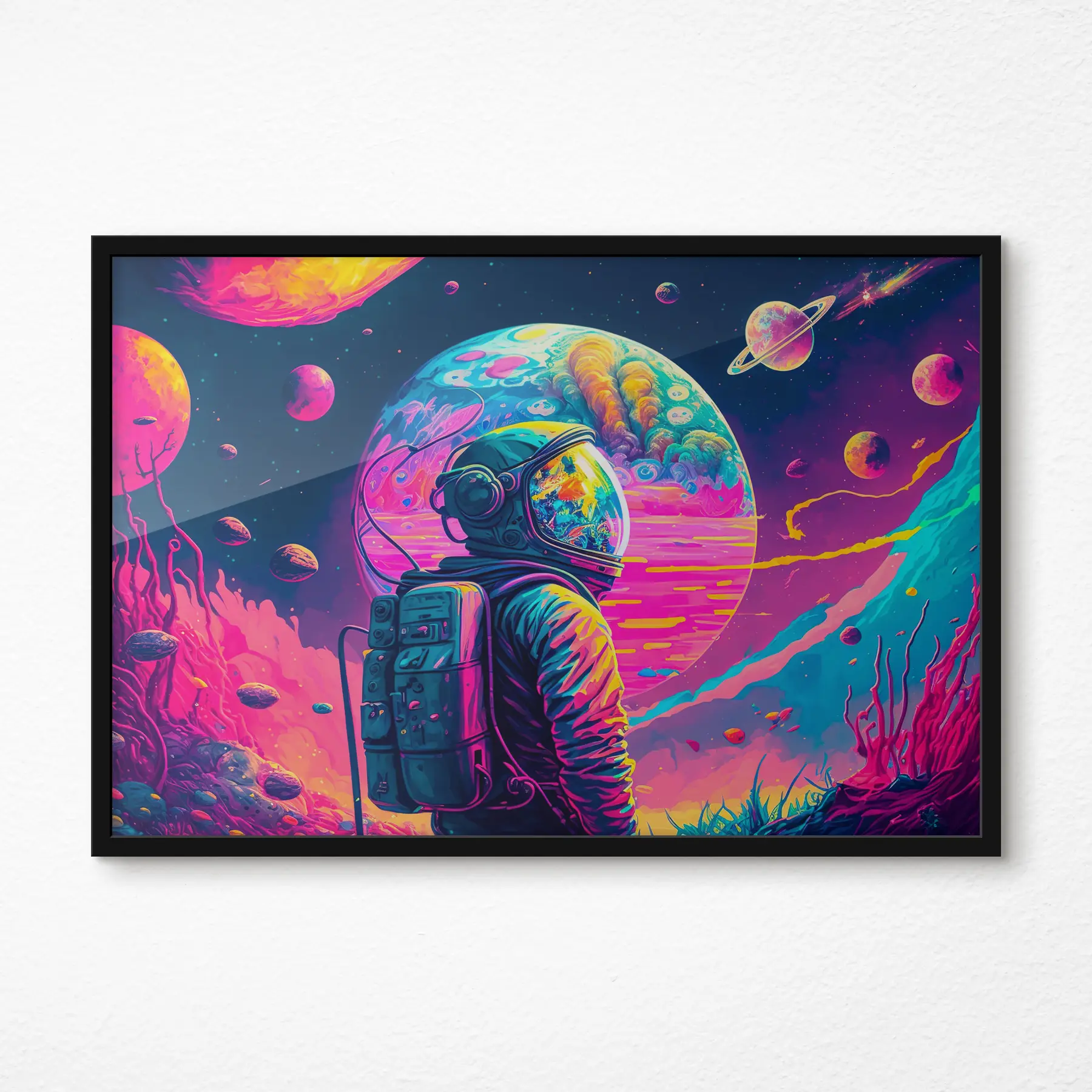 Papier peint Illustration du futur paysage de montagnes, de planètes, de lune f33058