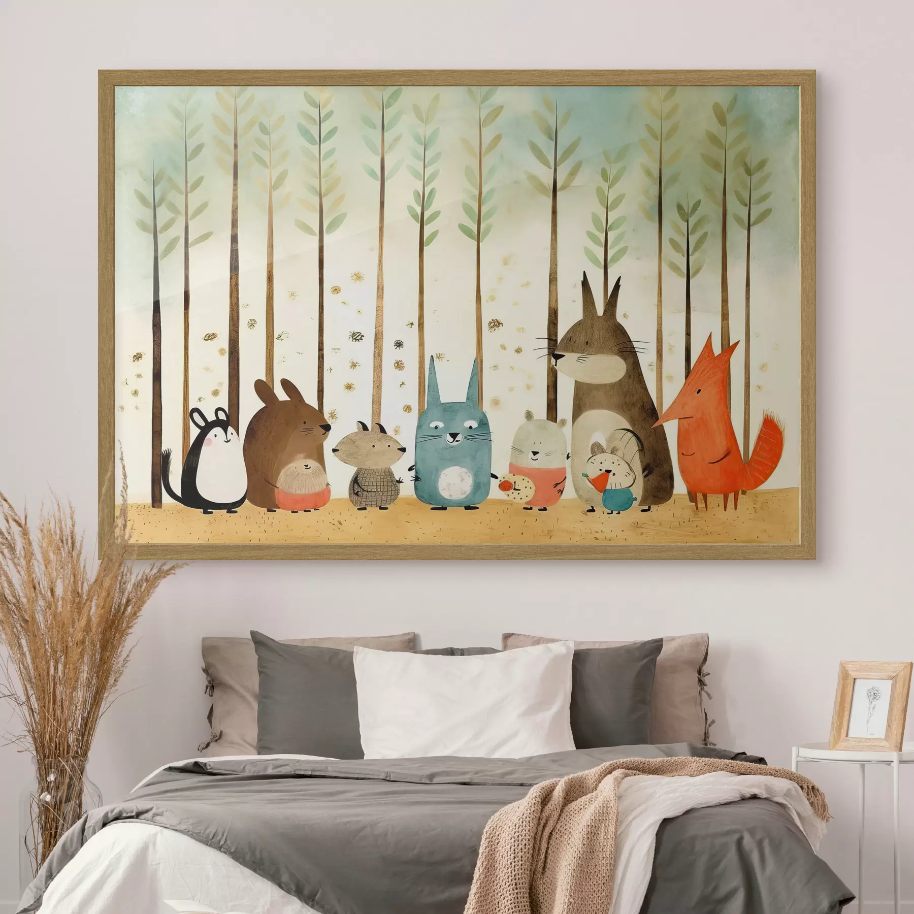 Papier peint Un groupe d'amis dans la forêt. Animaux mignons f32802