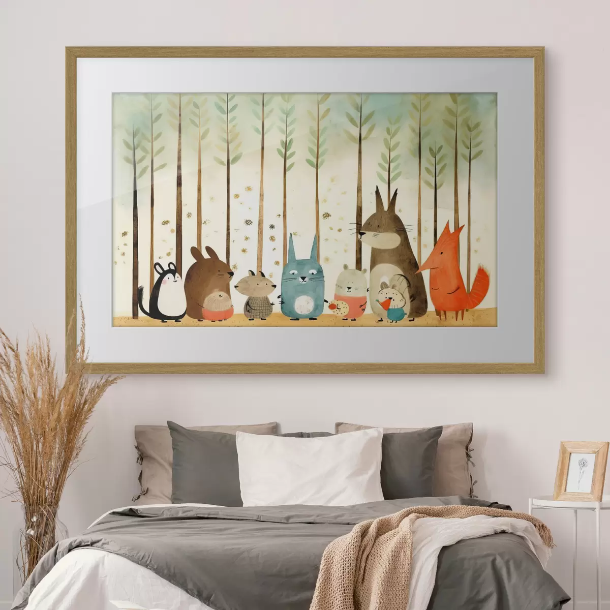 Poster Un groupe d'amis dans la forêt. Animaux mignons f32802