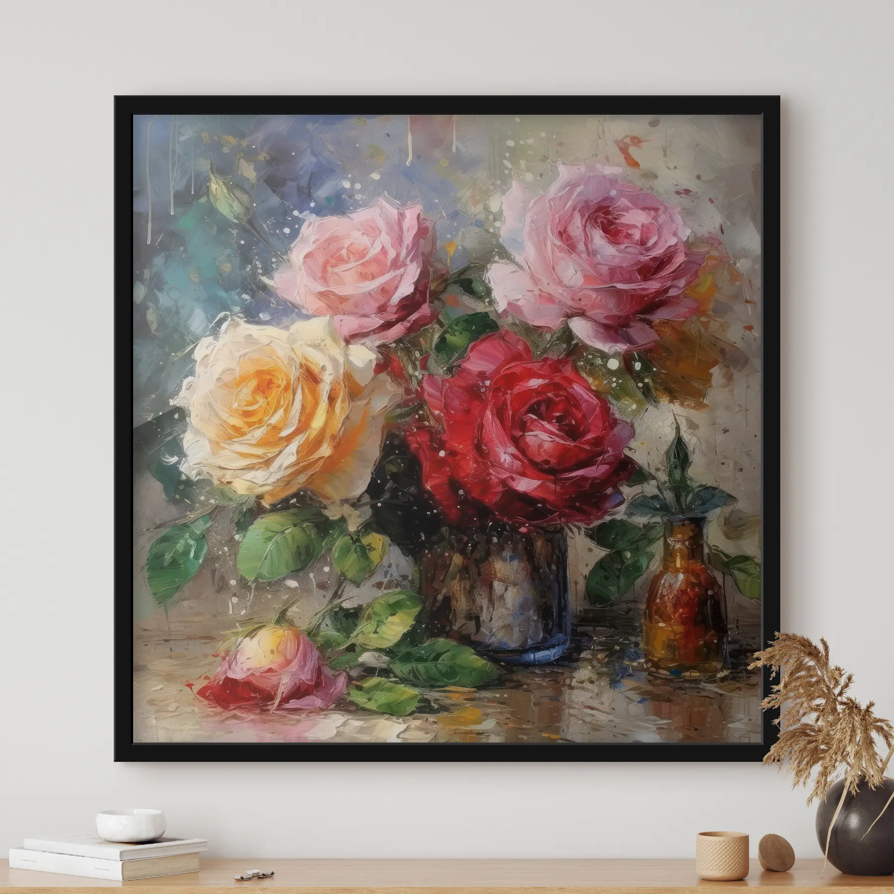 Tableau Bouquet de roses f32546