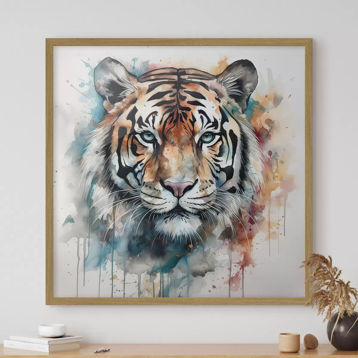 Poster Tigre dans un style aquarelle f32302