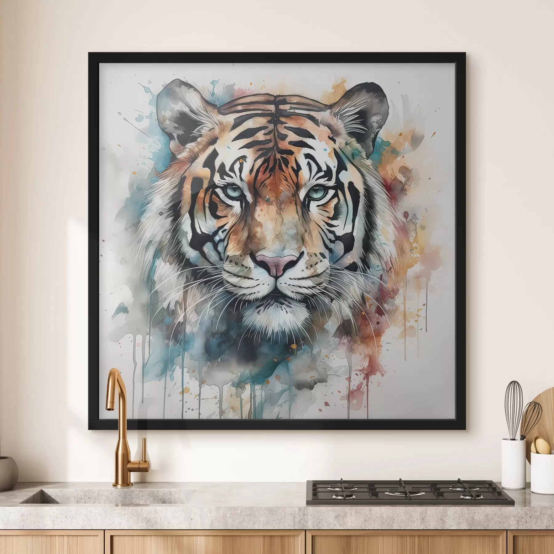 Tableau Tigre dans un style aquarelle f32302