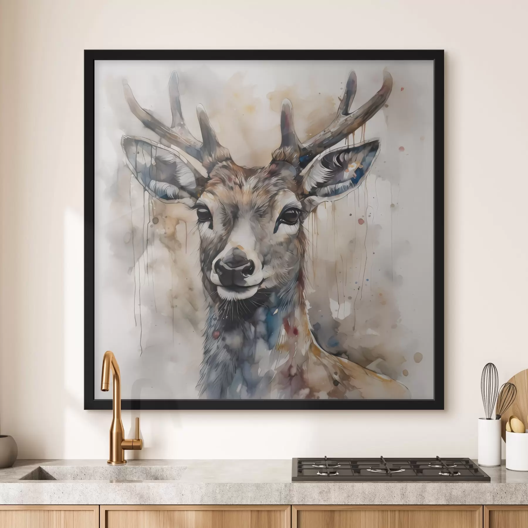 Tableau Cerf dans un style aquarelle f32300