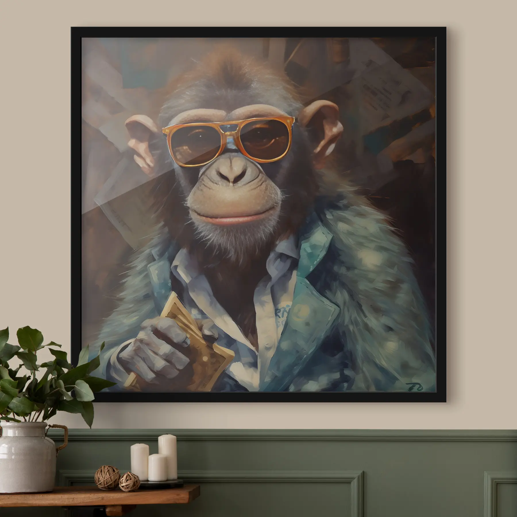 Papier peint Singe avec un portefeuille f32172