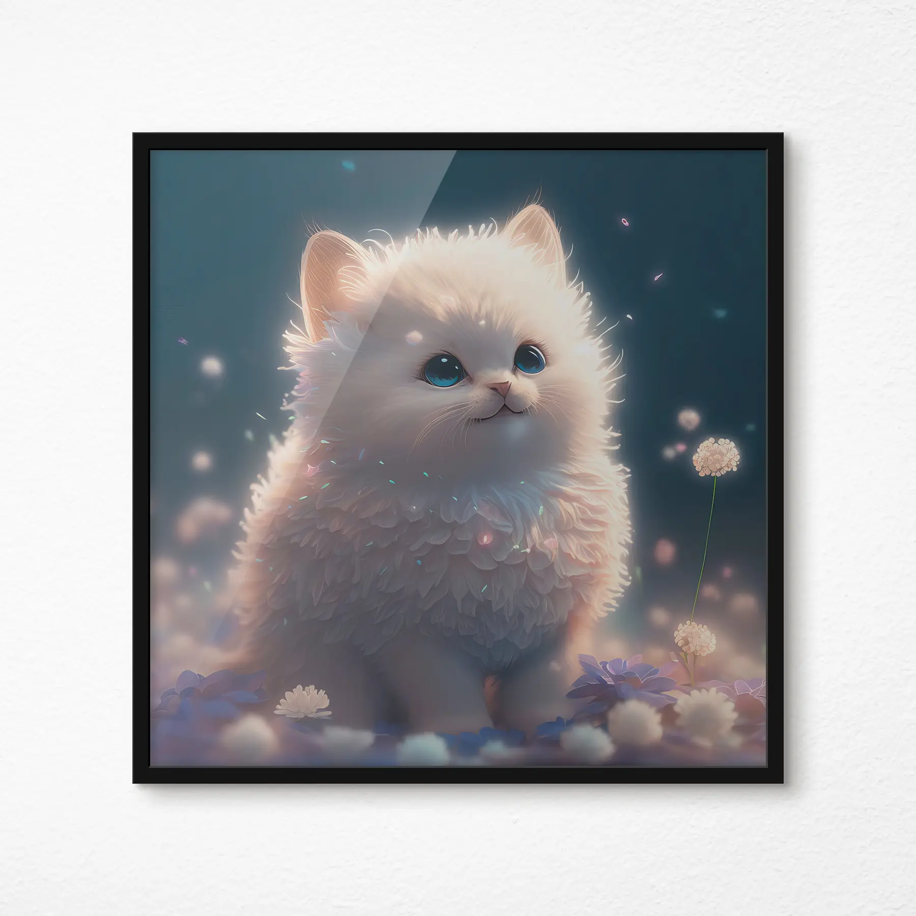 Papier peint Chaton avec des fleurs f31842