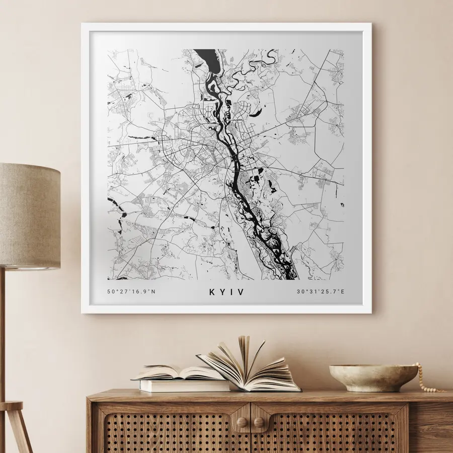 Papier peint Carte minimaliste de la ville de Kiev en Ukraine f31428v1