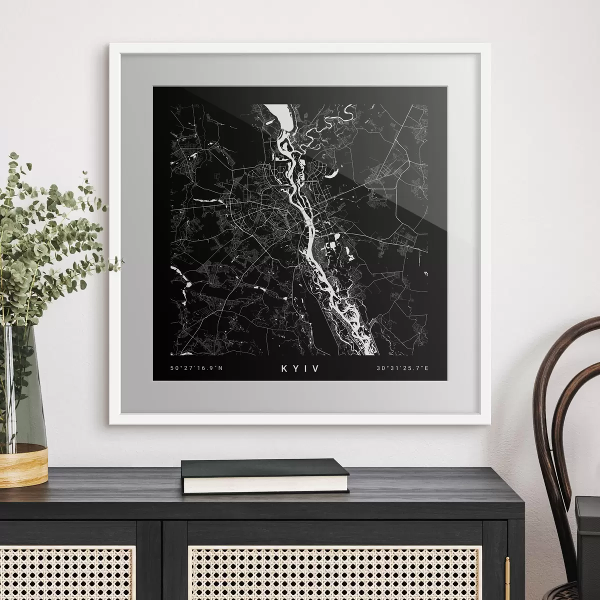 Poster Carte minimaliste de la ville de Kiev en Ukraine f31428