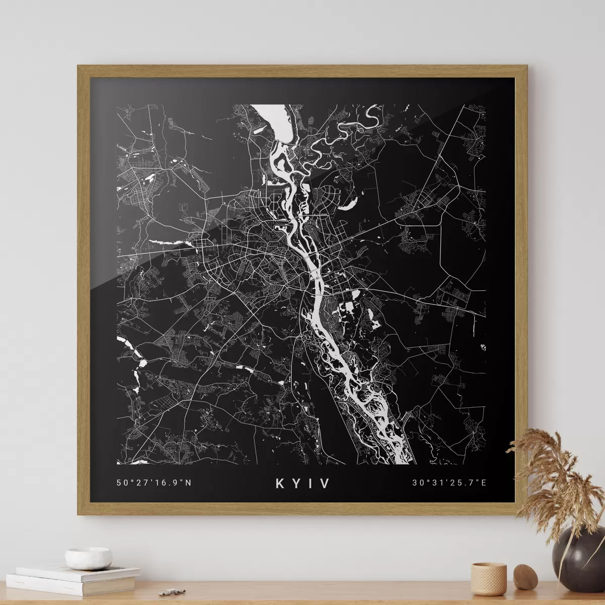 Poster Carte minimaliste de la ville de Kiev en Ukraine f31428