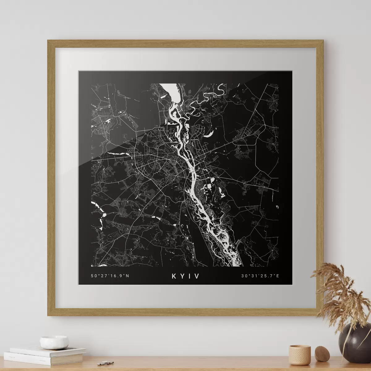 Poster Carte minimaliste de la ville de Kiev en Ukraine f31428
