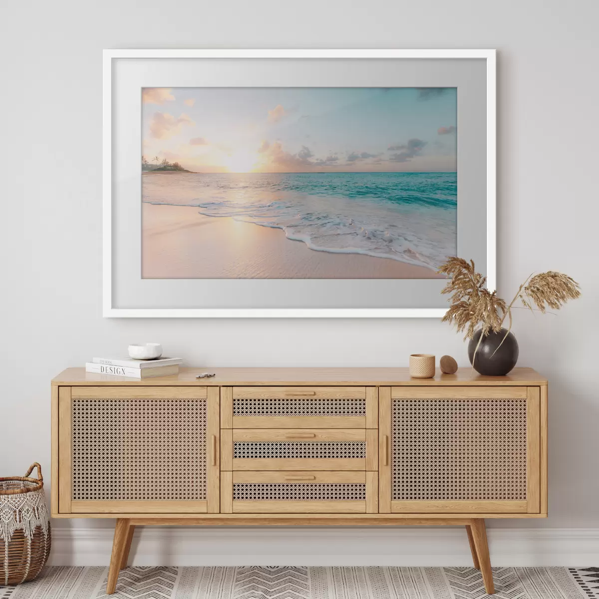 Poster Rivage turquoise au couchant f28661