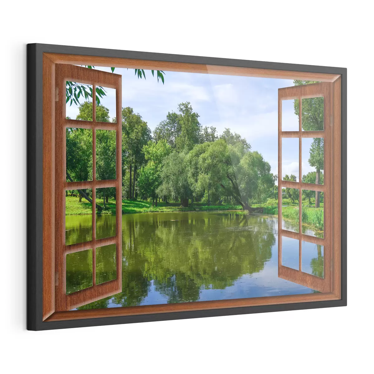 Poster Vue du lac depuis la fenêtre f17004