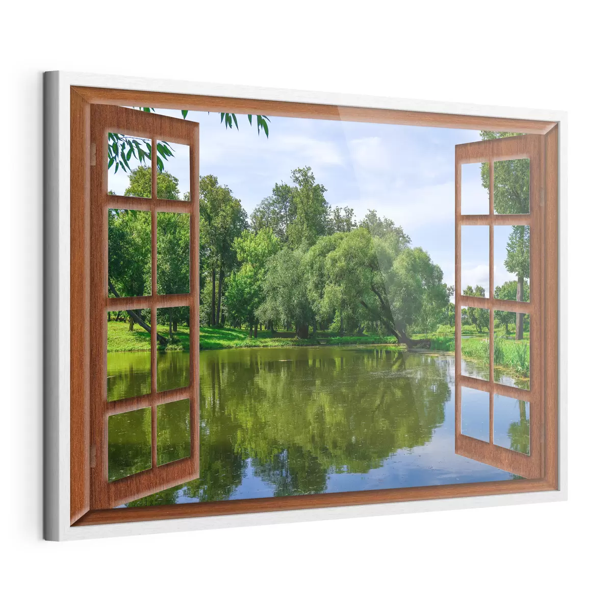 Poster Vue du lac depuis la fenêtre f17004