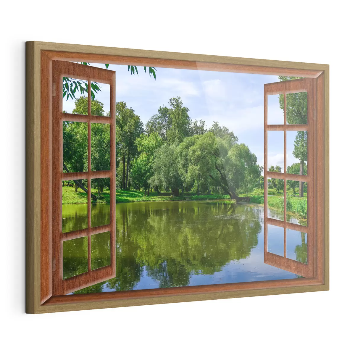 Poster Vue du lac depuis la fenêtre f17004