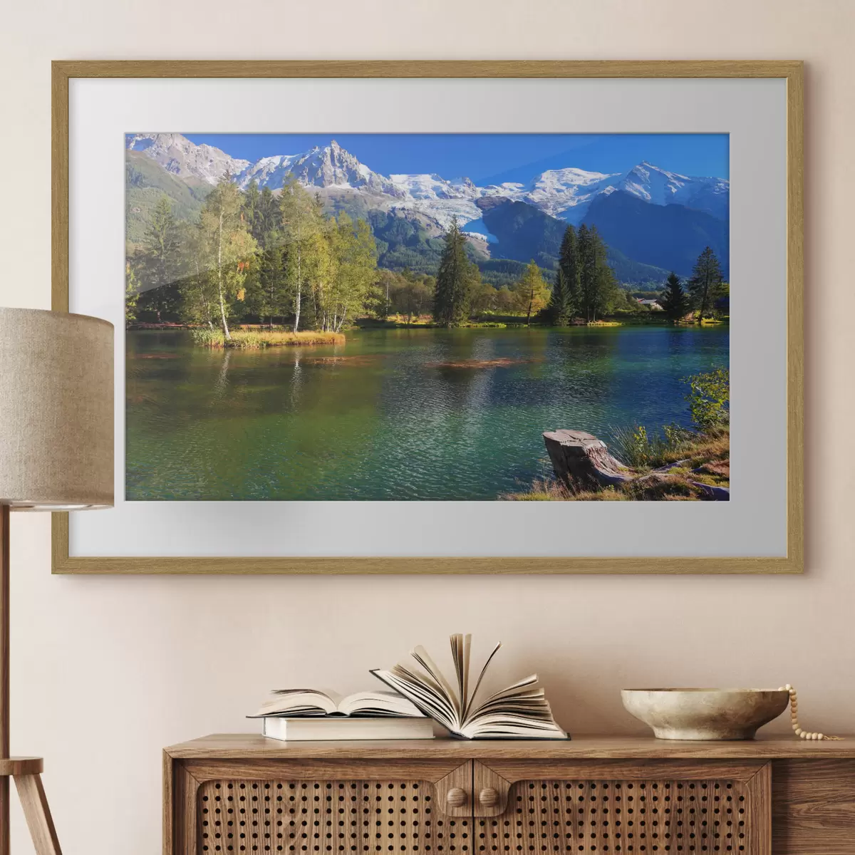 Poster Rivière au pied des montagnes f08443