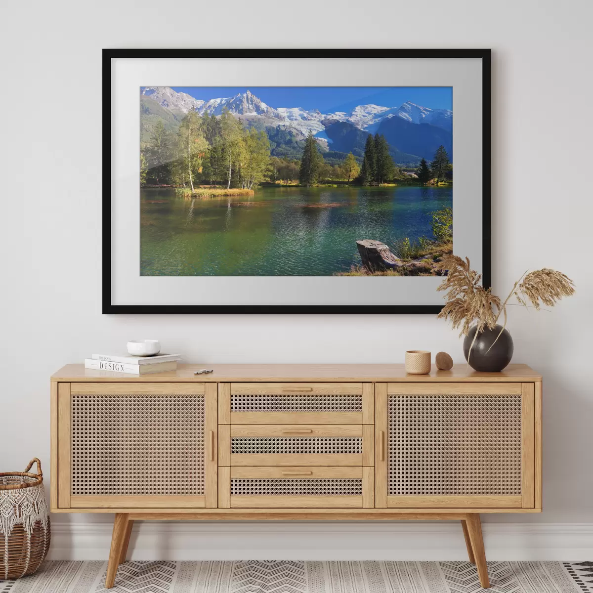 Poster Rivière au pied des montagnes f08443