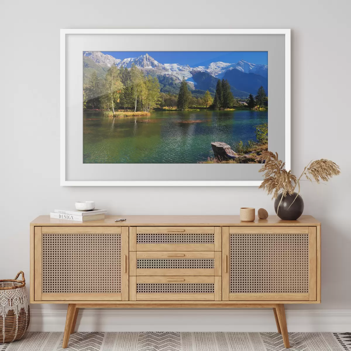 Poster Rivière au pied des montagnes f08443