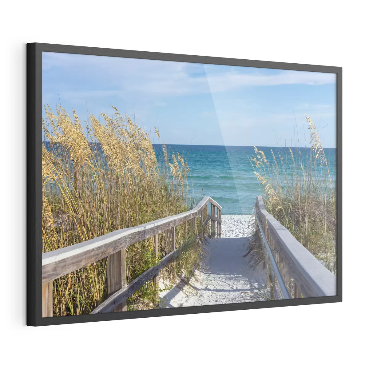 Poster Pont en bois vers la mer f08222