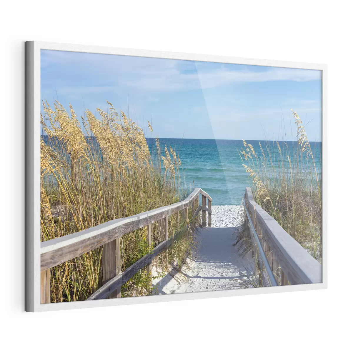 Poster Pont en bois vers la mer f08222