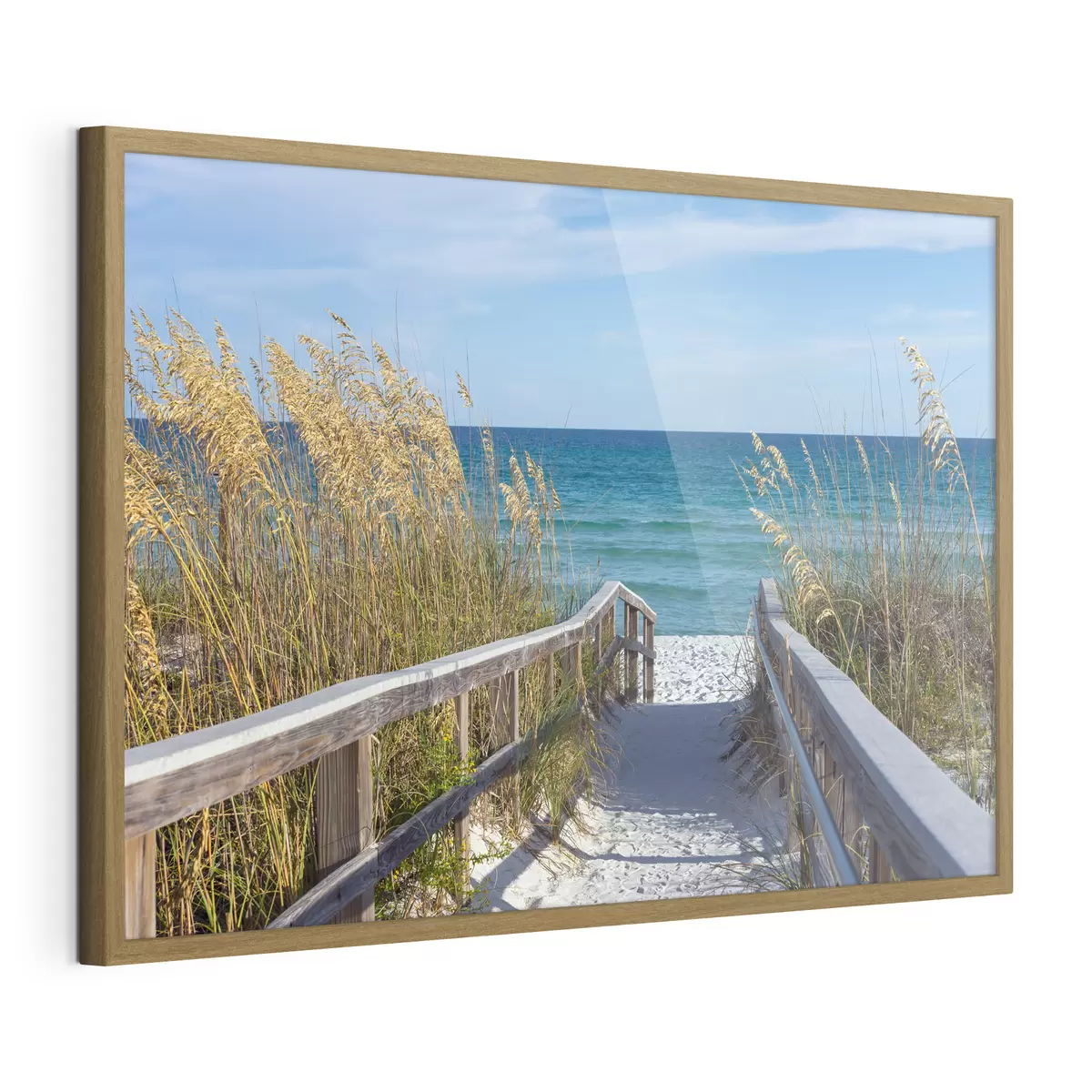 Poster Pont en bois vers la mer f08222