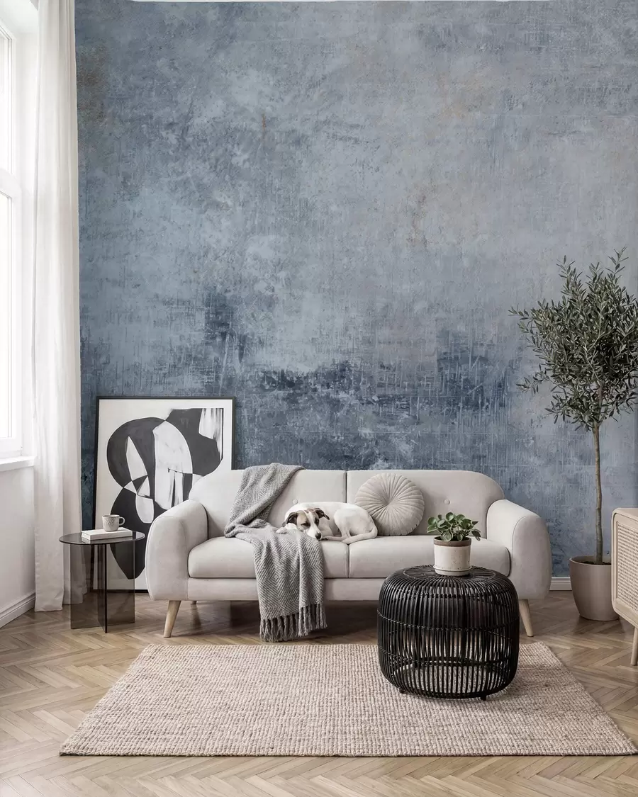 Papier peint Béton bleu denim u47663v3