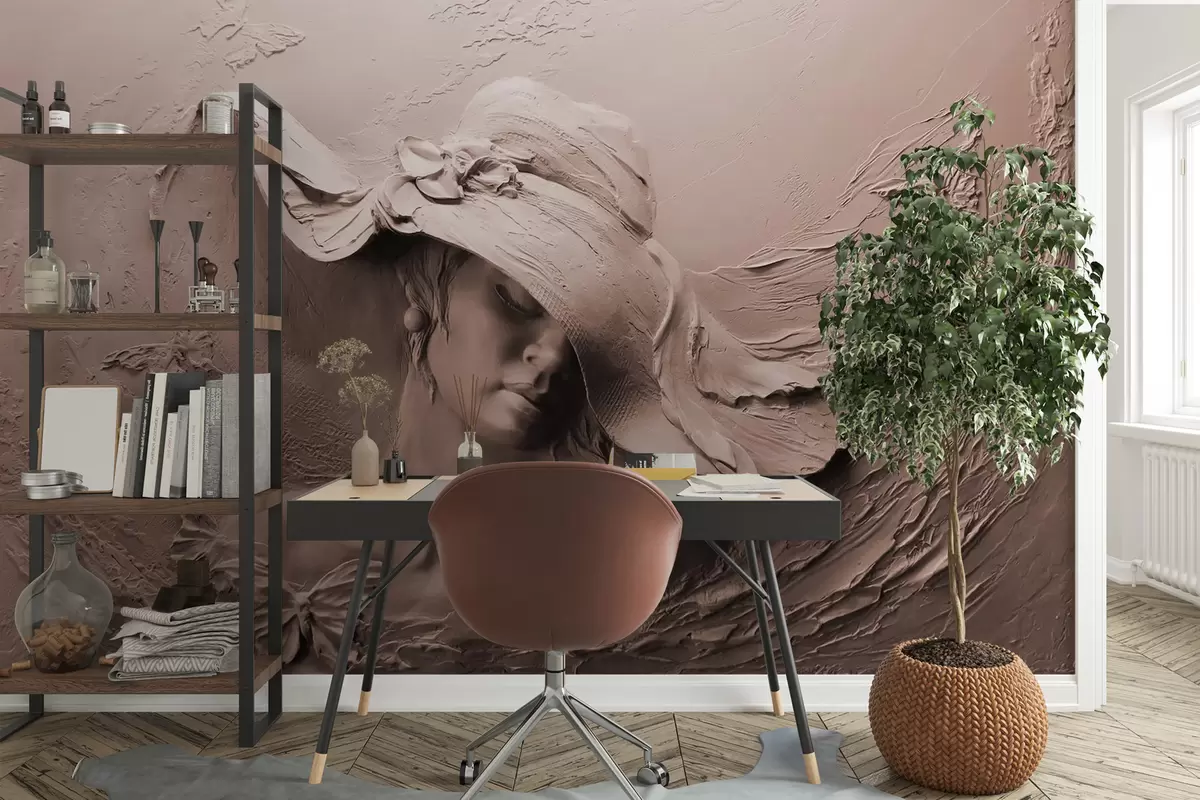 Papier peint Femme au chapeau 3D u62592v1