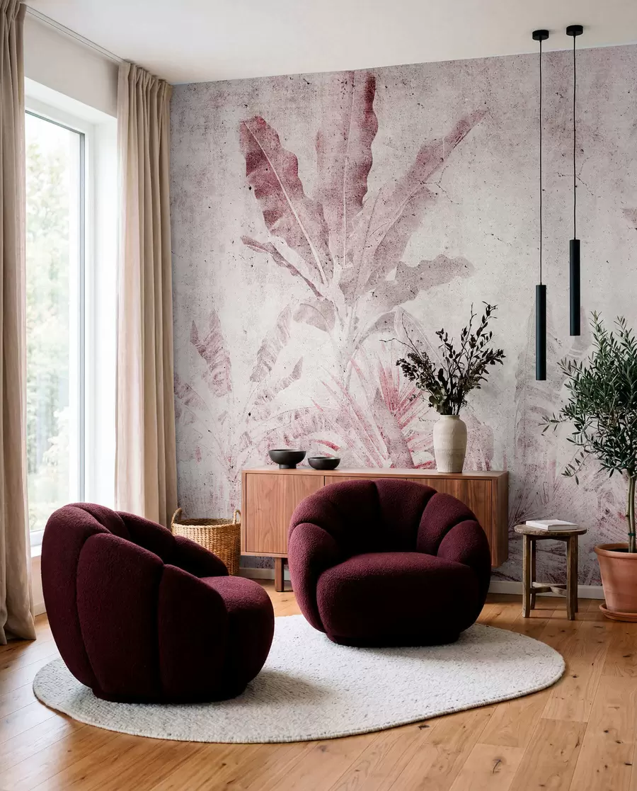Papier peint Tropiques patinés en rose u73886v2