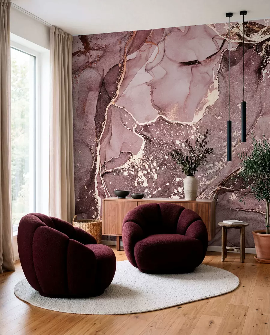 Papier peint Marbre rose et ambre u93578v1