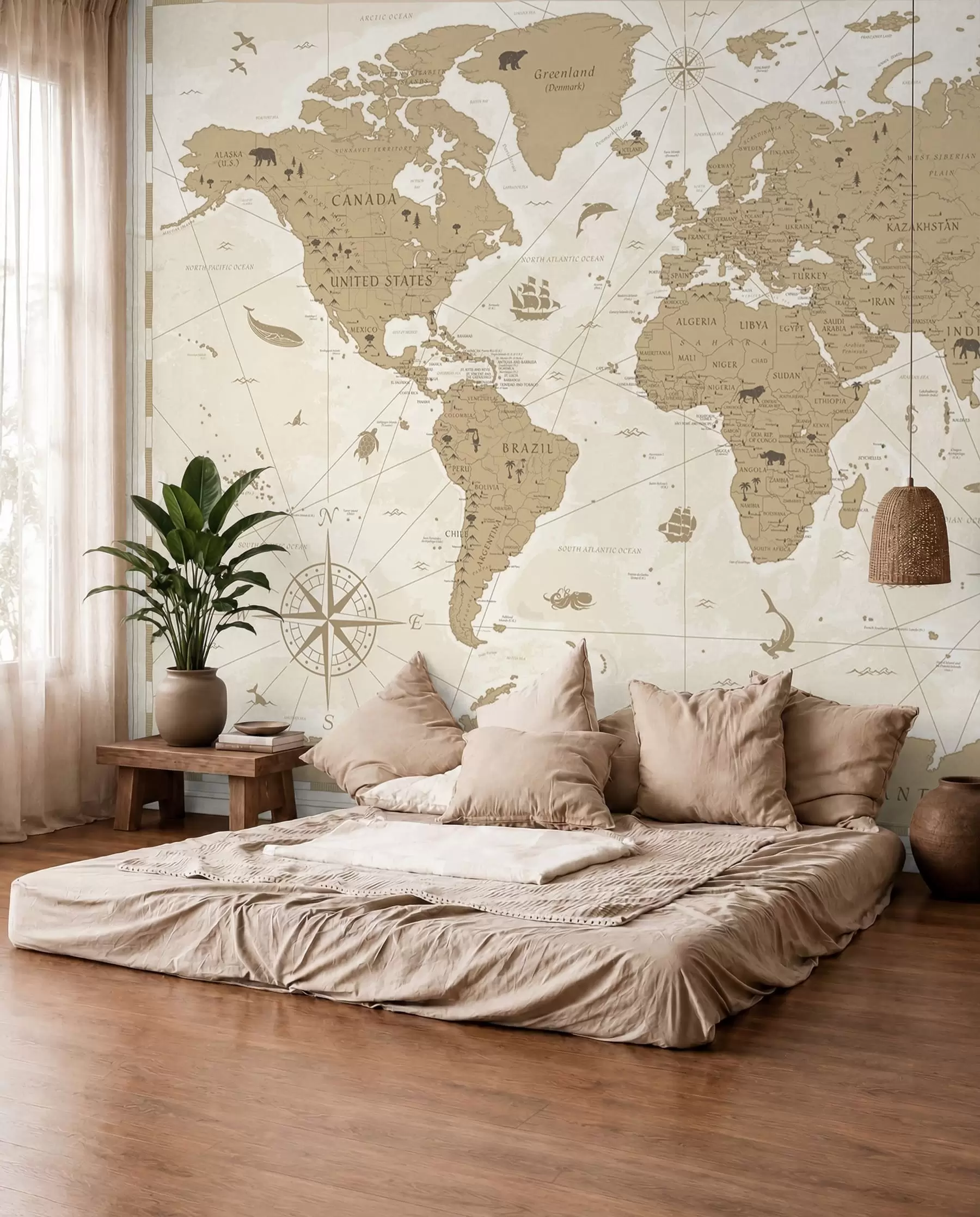 Papier peint Carte du monde vintage u99074