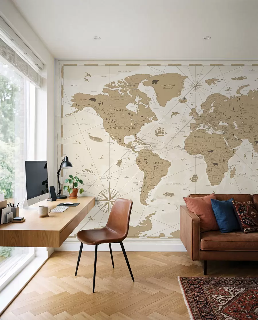 Papier peint Carte du monde vintage u99074
